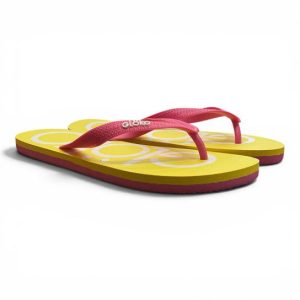 Sandalias planas mujer amarillo y rosa Glöko