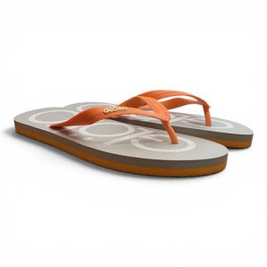 Sandalias planas mujer gris y naranja Glöko