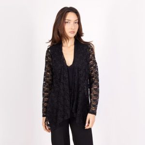 Chaqueta negra de encaje y lentejuelas