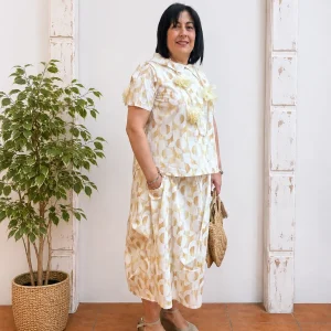 Conjunto Falda y Blusa dibujos geométricos