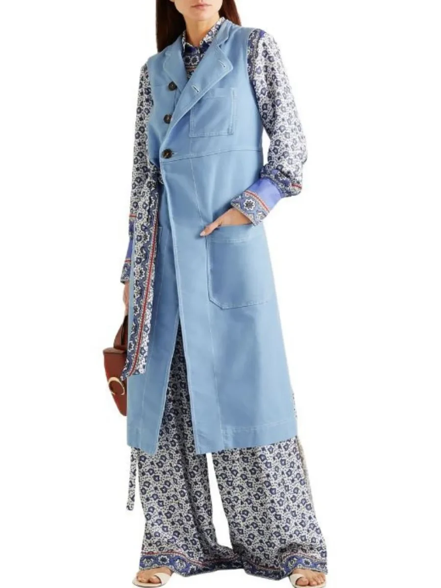 Chloé vestido chaleco de algodón y seda Talla 36 (S) - Imagen 3