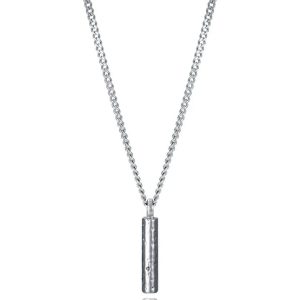 Collar de hombre de acero y colgante cilíndrico
