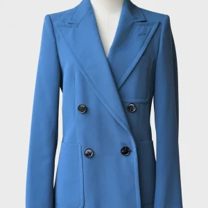 Dries van Noten blazer doble abotonadura azul verdoso Talla 36 Nuevo