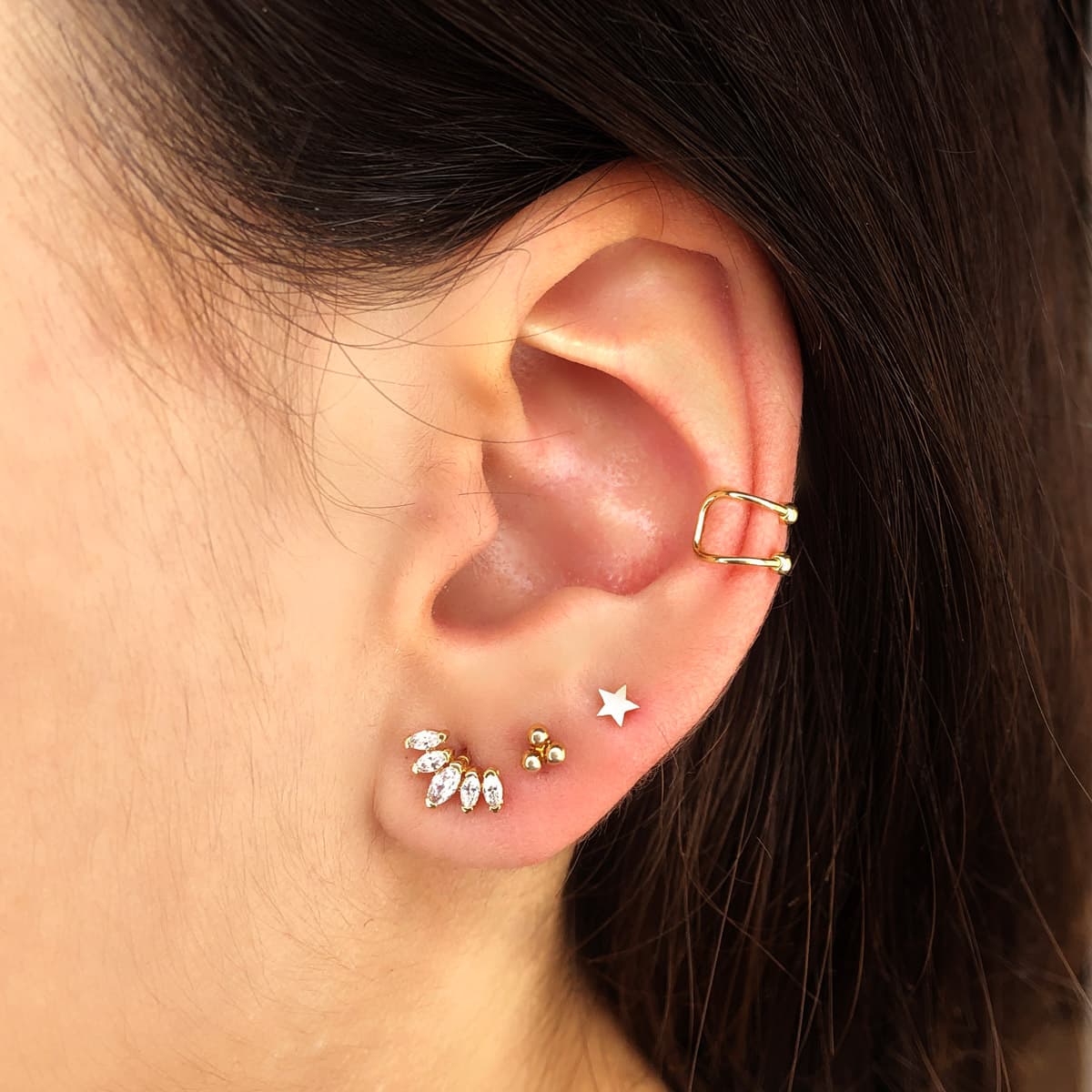 «MORGAN» 18K PENDIENTES EAR CUFF - Imagen 3