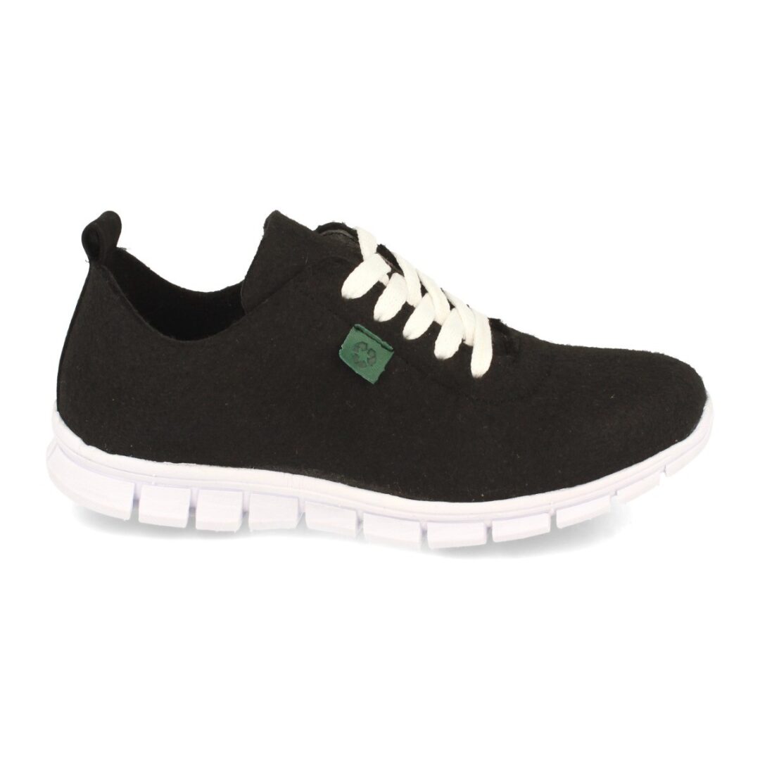 Zapatillas deportivas negras cordones blancos - Imagen 3