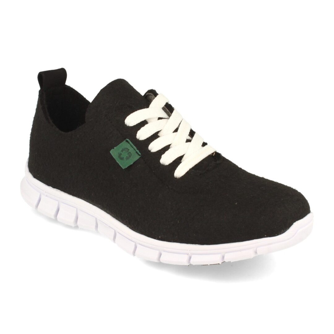 Zapatillas deportivas negras cordones blancos - Imagen 4