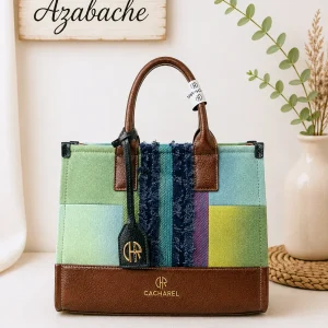 Bolso Cacharel combinado de tela y PU