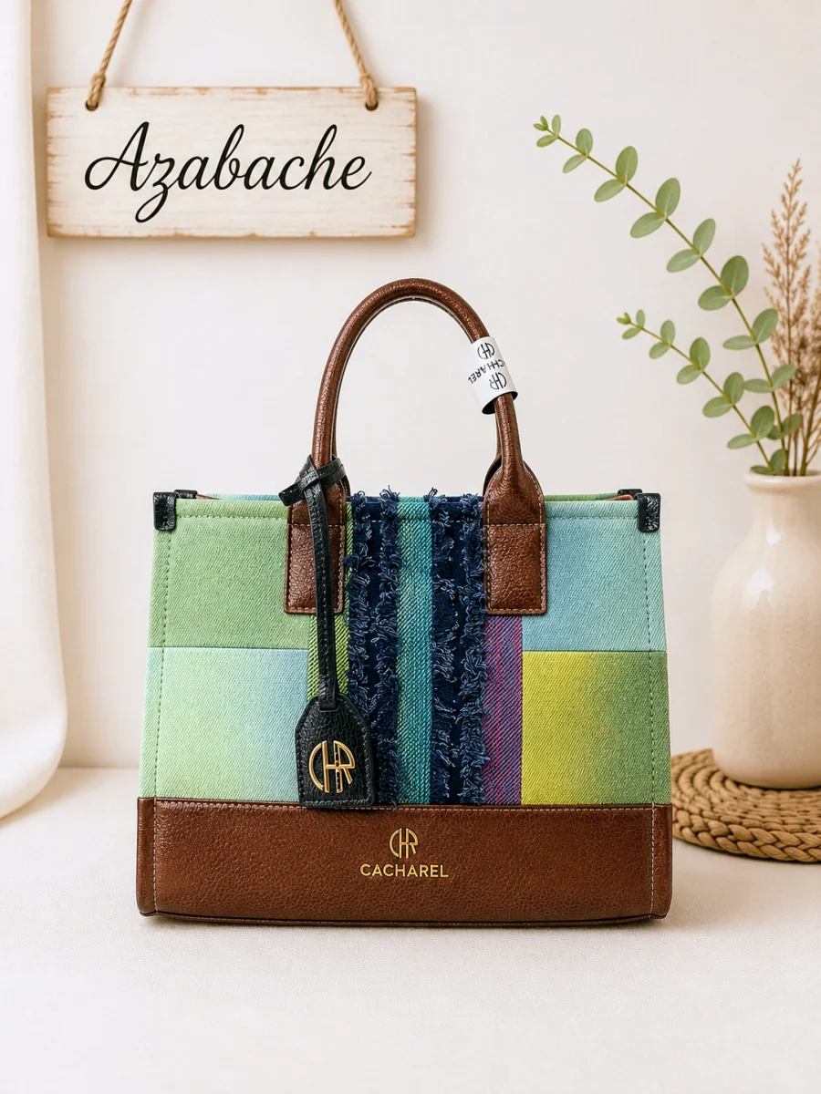 Bolso Cacharel combinado de tela y PU - Imagen 2
