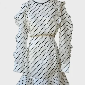 Erdem vestido mini estampado lunares Talla UK14 (XL) Nuevo