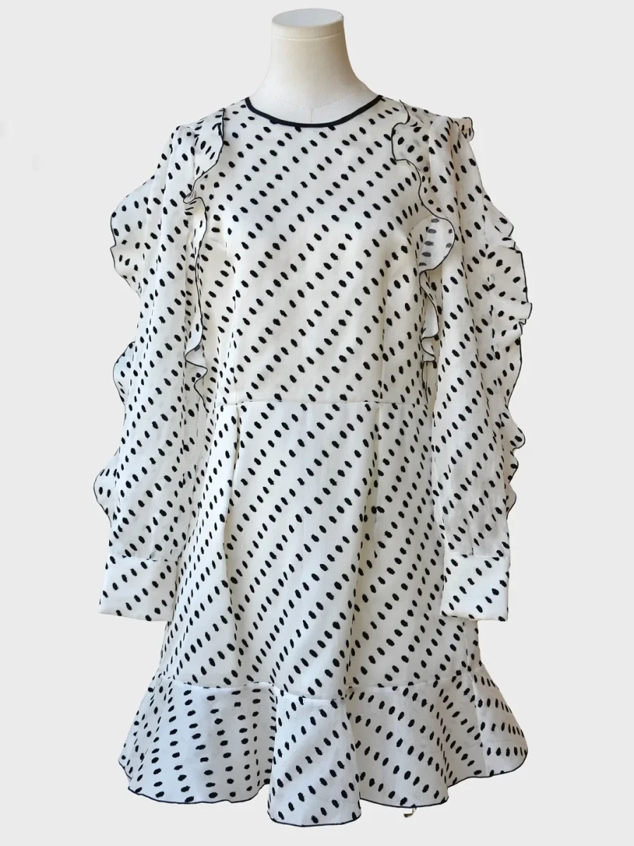 Erdem vestido mini estampado lunares Talla UK14 (XL) Nuevo - Imagen 4