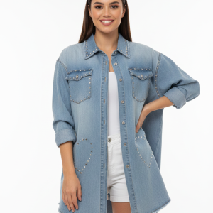 Sobre Camisa Denim Remaches