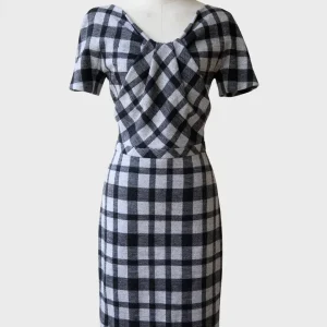 2.514€ Gucci vestido midi de lana estampado cuadros S