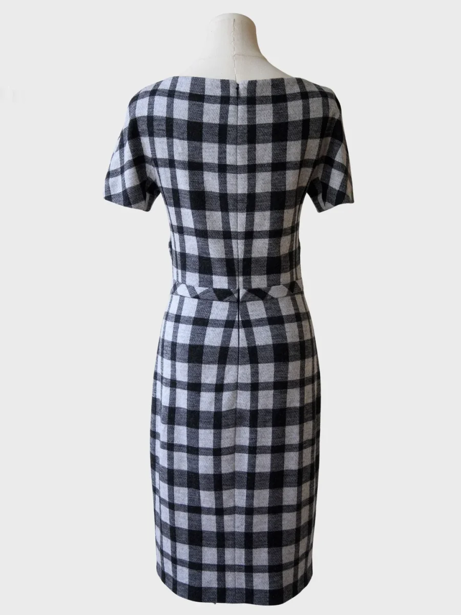 2.514€ Gucci vestido midi de lana estampado cuadros S - Imagen 3