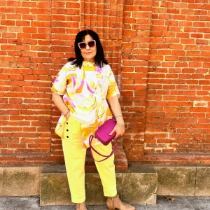 Blusa estampada amarilla 158C