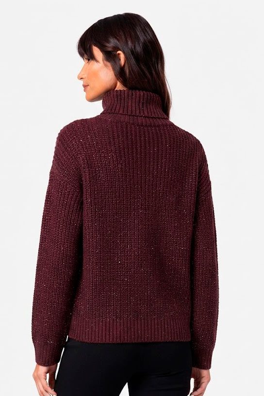 Jersey de cuello vuelto burdeos con lurex Tiffosi - Imagen 3