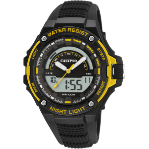 RELOJ CALYPSO PARA HOMBRE K5768/4 CAJA DE CAUCHO MULTI CORREA NEGRO