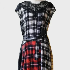 Marc Jacobs vestido mini estampado tartán Talla 0 oversized Nuevo