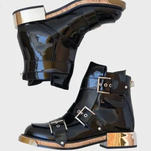 Alexander McQueen botas biker charol Talla 40 Nuevas