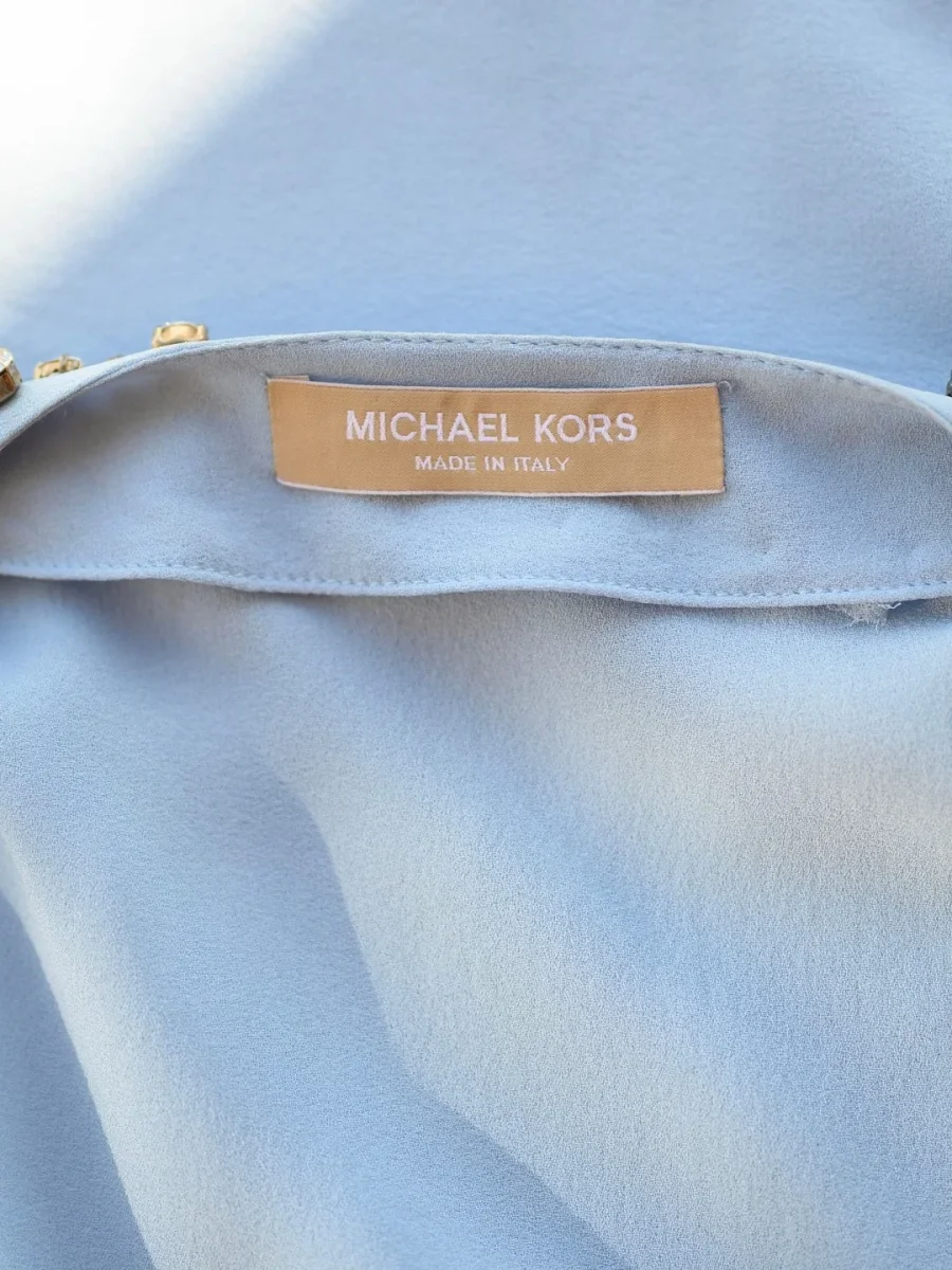 Michael Kors túnica de seda con pedrería azul claro Talla Única Nueva - Imagen 5
