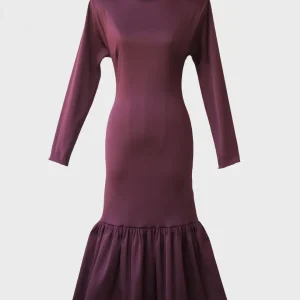 Miu Miu vestido midi burdeos Talla IT38 (XS) Nuevo
