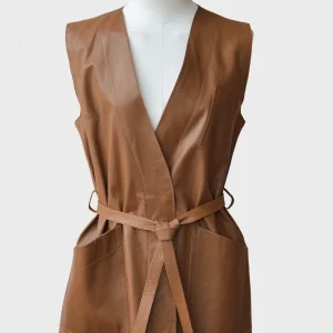 MM6 Maison Martin Margiela chaqueta sin mangas chaleco de cuero IT42 (M) Nuevo