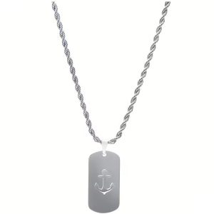 «Collar con etiqueta de emoción y ancla»