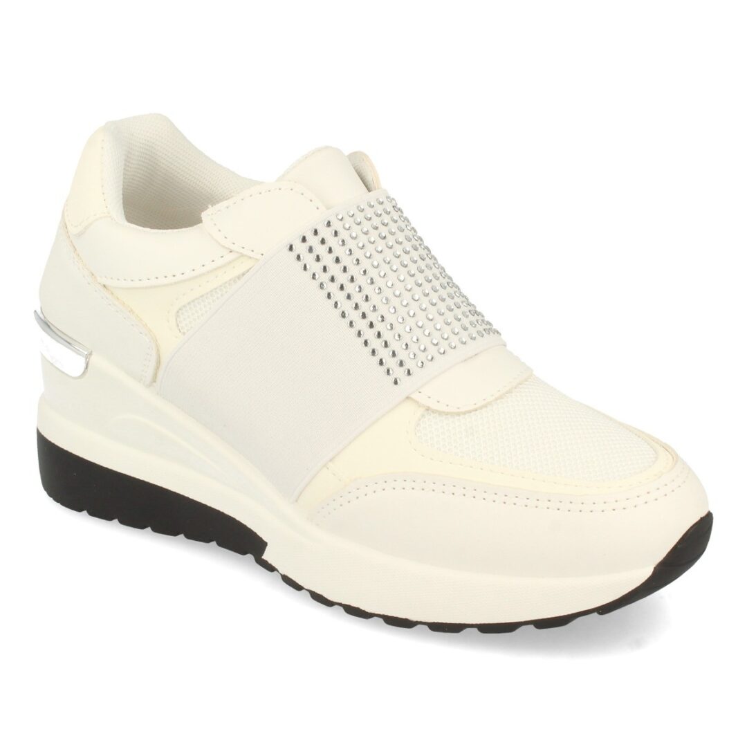 Zapatilla deportiva blanca con brillantes - Imagen 4
