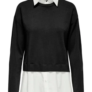 Jersey negro cuello blanco ONLY