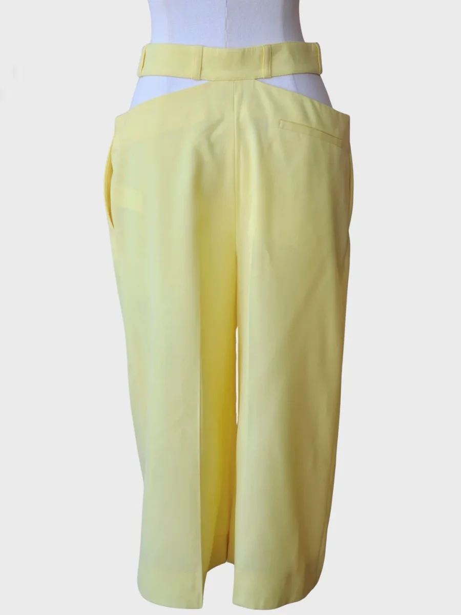 Nina Ricci pantalon culotte amarillo Talla 36 (S) cintura cut out - Imagen 3