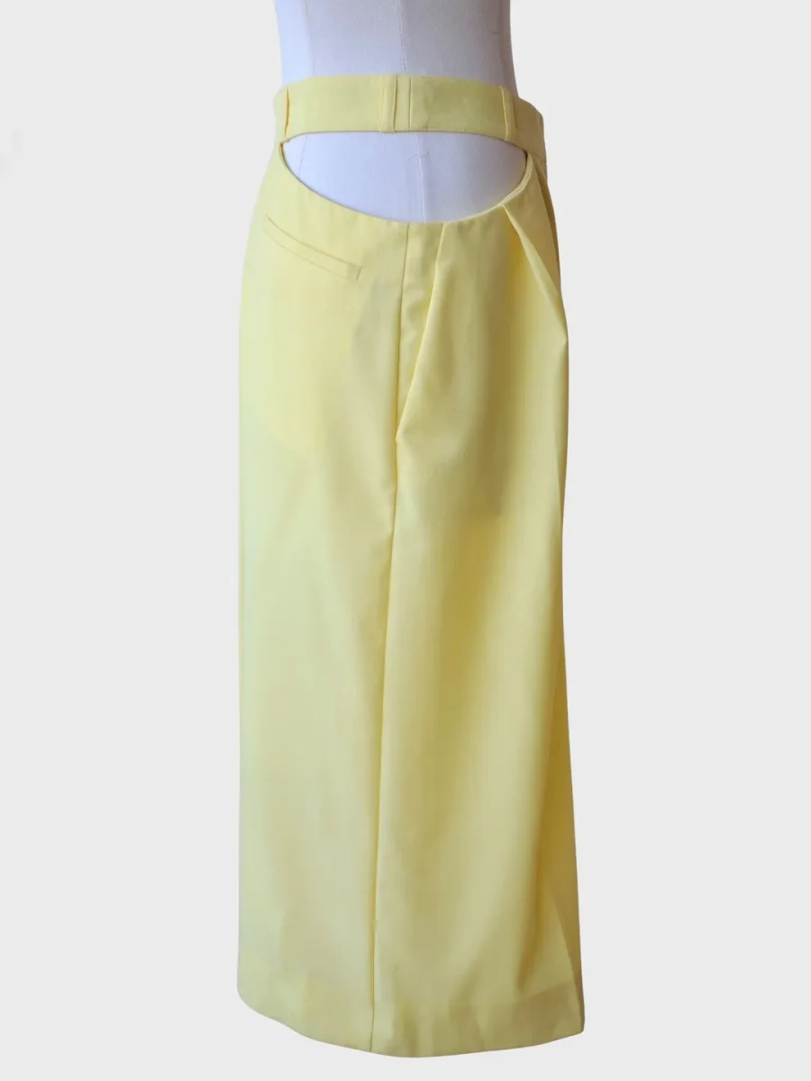 Nina Ricci pantalon culotte amarillo Talla 36 (S) cintura cut out - Imagen 5