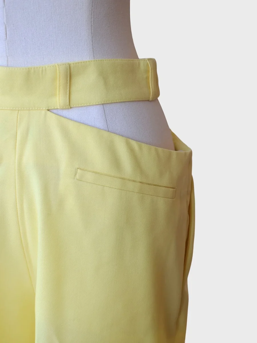 Nina Ricci pantalon culotte amarillo Talla 36 (S) cintura cut out - Imagen 6