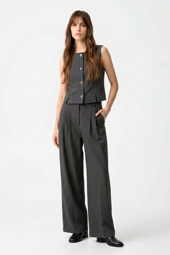 Pantalón ancho gris Tiffosi