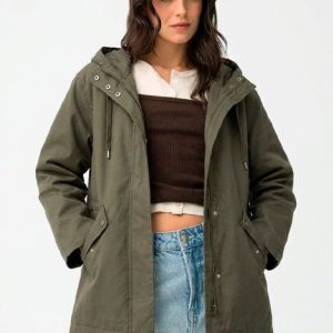 Parca con capucha verde militar Tiffosi