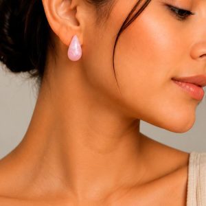Pendientes gota rosa