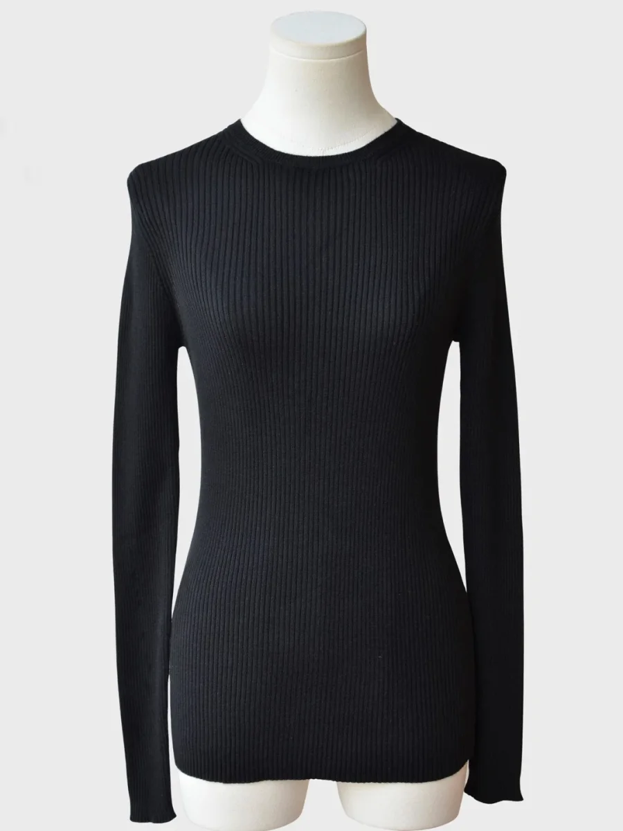 Prada Milano jersey negro de cuello alto Talla IT38 (XS/S) Nuevo - Imagen 4