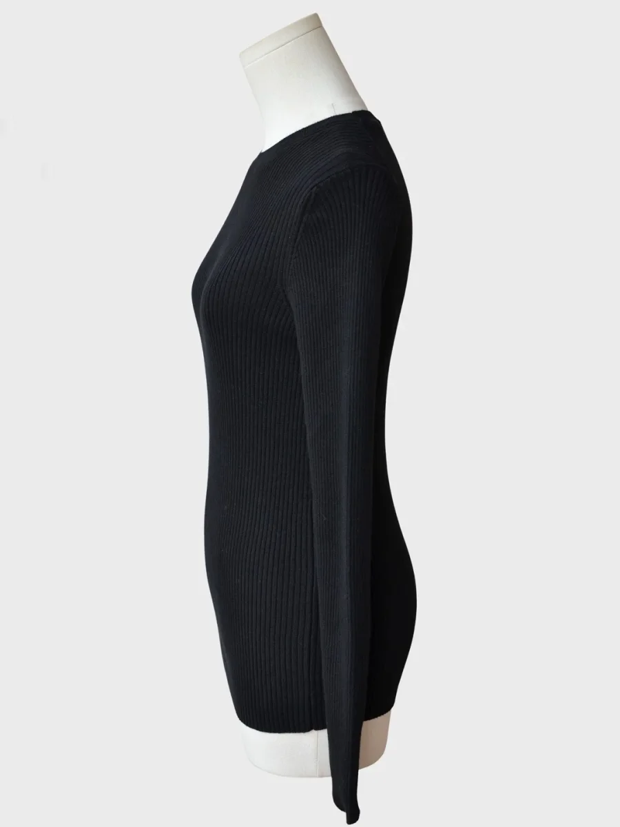 Prada Milano jersey negro de cuello alto Talla IT38 (XS/S) Nuevo - Imagen 6