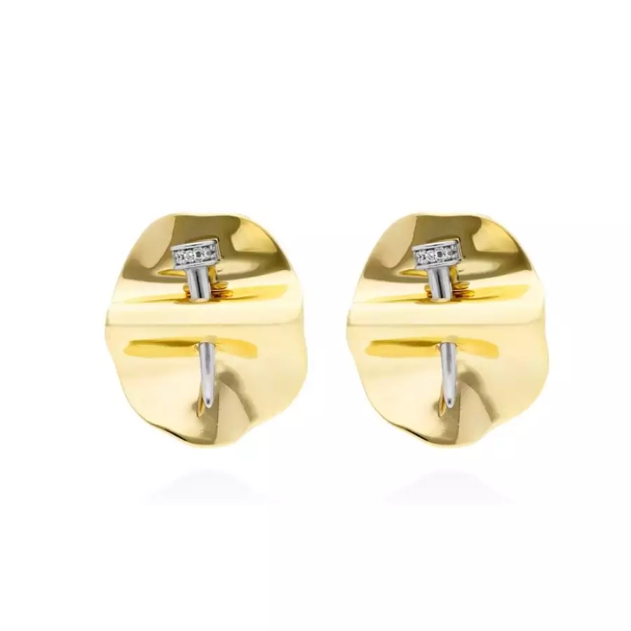 Pendientes SILK Plata Dorado Y Circonitas