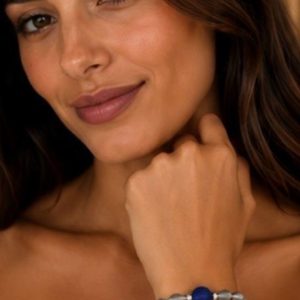 Pulsera elástica acero azul