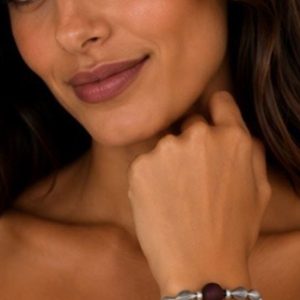 Pulsera elástica acero marrón