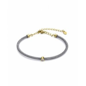 Pulsera de Mujer de malla milanesa de acero y diamante
