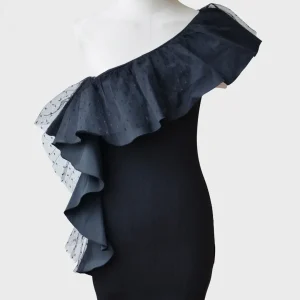RED Valentino vestido un hombro tul lunares Talla S Nuevo