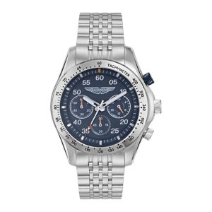 Reloj Aston Martin Fórmula 1 Plateado y Azul Cronógrafo Hombre MTRS1F503