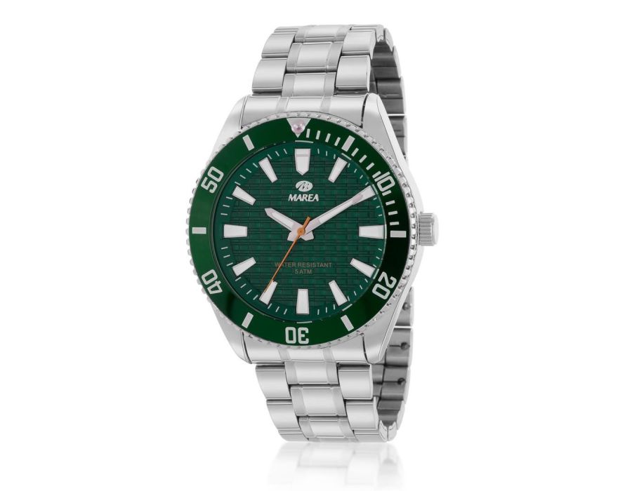 Reloj de hombre con correa de acero y esfera verde B41391/3 - Imagen 2