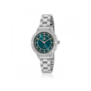 Reloj de acero de mujer con correa de acero y esfera verde B41350/3