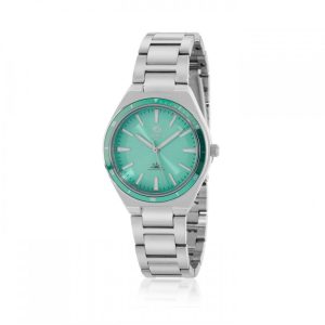 Reloj de mujer de acero con correa de acero y esfera azul turquesa B41383/2