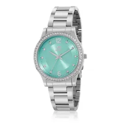 Reloj de mujer con correa de acero y esfera turquesa B41372/3