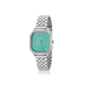 Reloj de mujer con correa de acero y esfera turquesa B41381/3