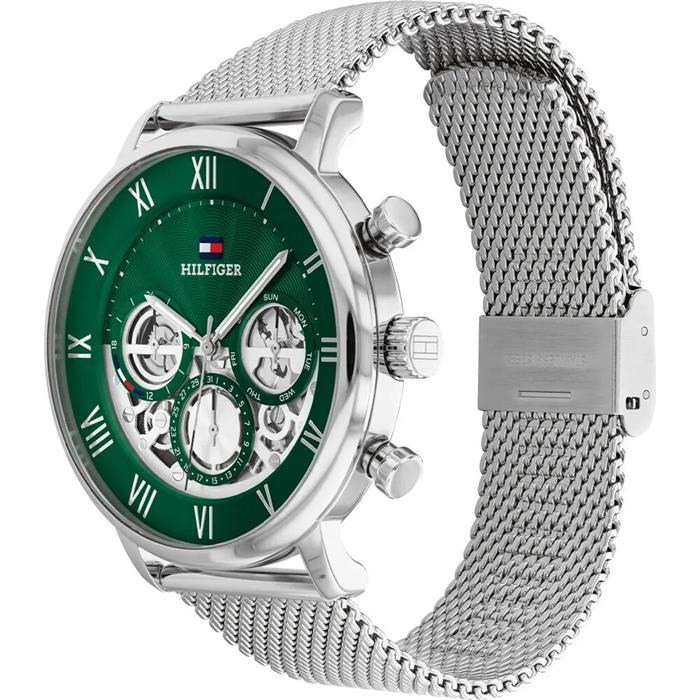 Reloj Tommy Hilfiger Legend Hombre Plateado y Verde Multifunción 1710567 - Imagen 3