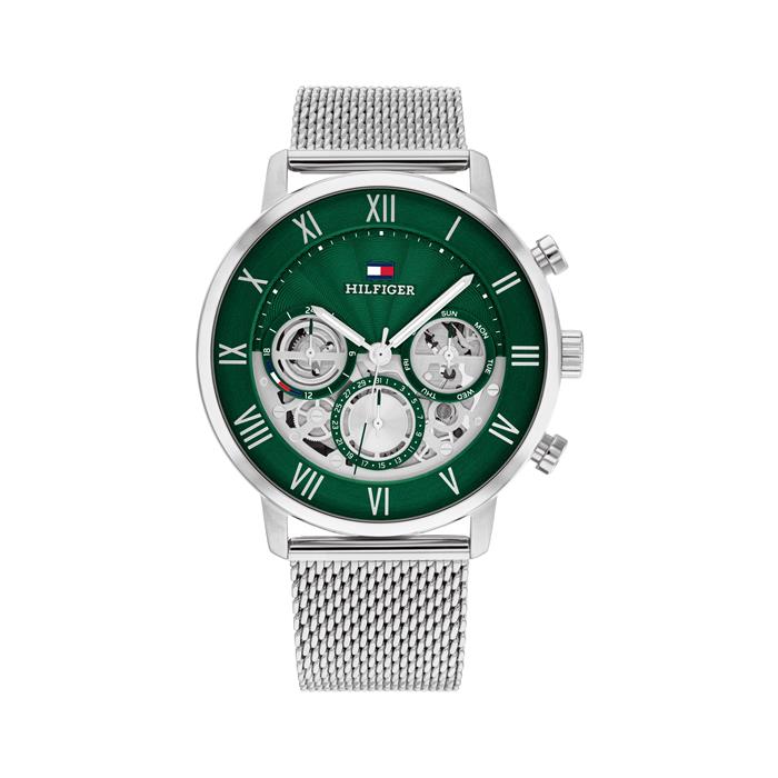Reloj Tommy Hilfiger Legend Hombre Plateado y Verde Multifunción 1710567 - Imagen 2