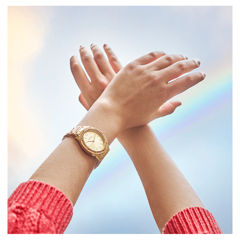 SHINNY PASTELS 38MM GOLD DIAL GOLD BRACE - Imagen 3